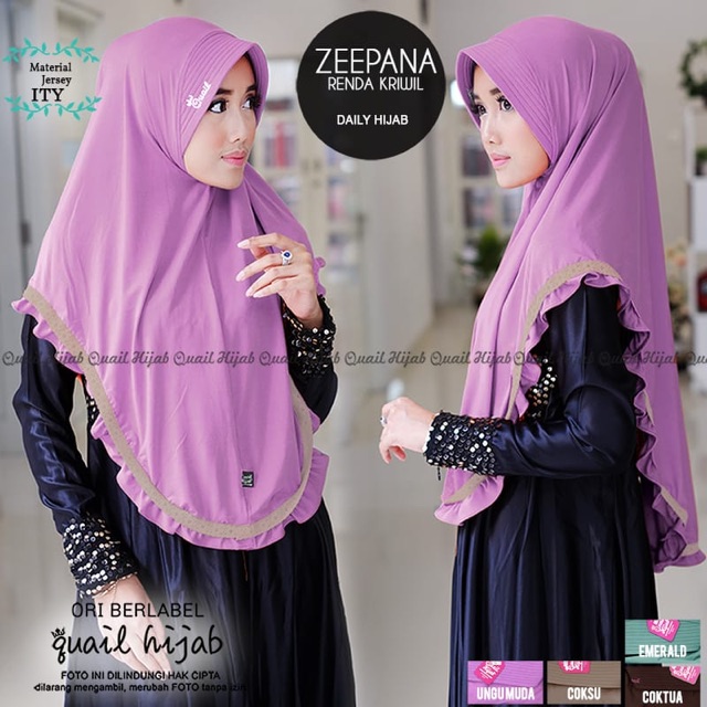 Jilbab quail ori jilbab instan murah jilbab zeepana