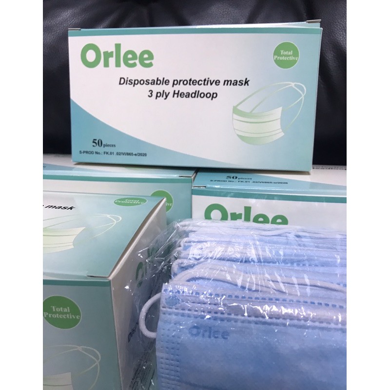 Orlee Masker Hijab Bonus Bracket Masker 3 Ply isi 50 pcs