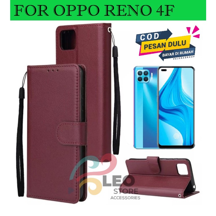 DOMPET HP UNTUK OPPO RENO 4F (2020) NEW LEATHER FLIP CASE OPPO RENO 4F (2020) NEW