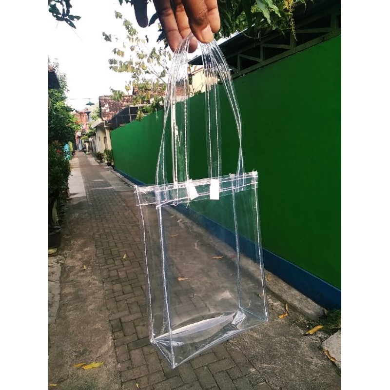 Tas mika tebal transparan spesial harga promo ukuran 20 x 15 x 5 bisa untuk toples kue kering dan sn