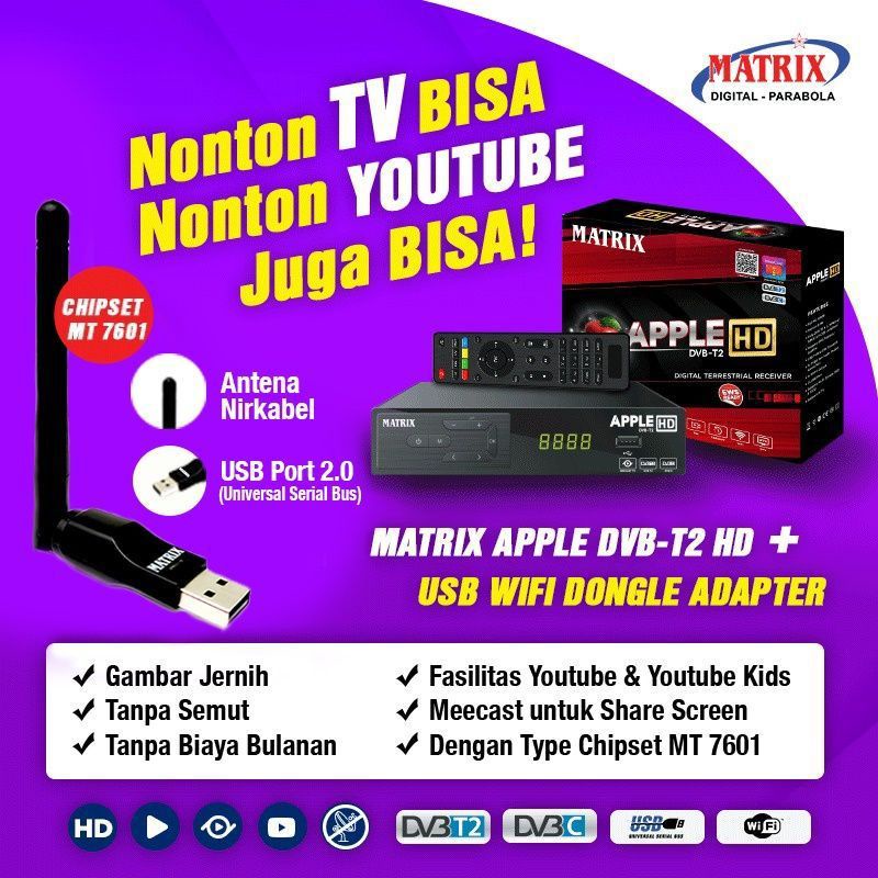 STB TV DIGITAL MATRIX APLE MERAH