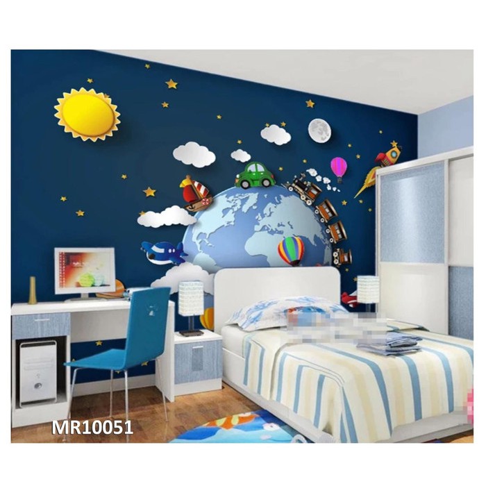 Mural Photowall Dinding Anak Motif Planet Luar Angkasa