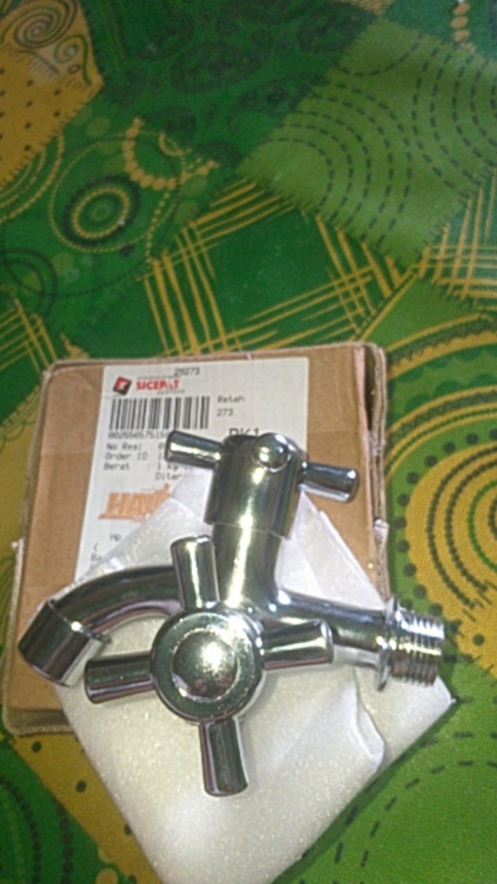 Kran Cabang Shower New Keran Double Stainless Chrome Kamar Mandi Krom
