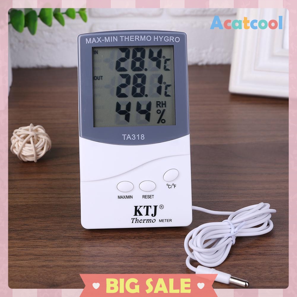 TA318 Indoor Outdoor Digital LCD Thermometer Hygrometer Humidity Meter