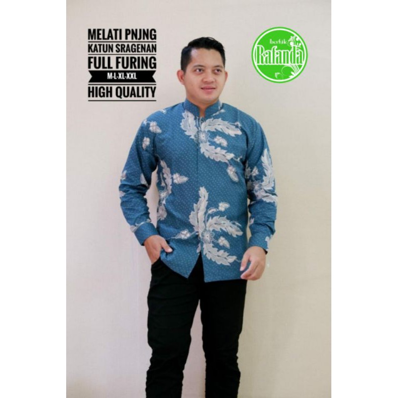 Koko Melati Kemeja Batik Pria Modern Asli Solo Atasan Batik by Rafanda