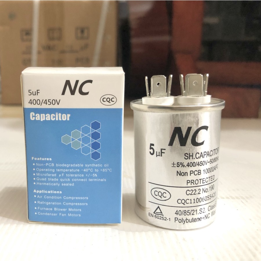 Kapasitor Kapasitor NC running Kulkas 5 uf 5uf 400v 450v volt original