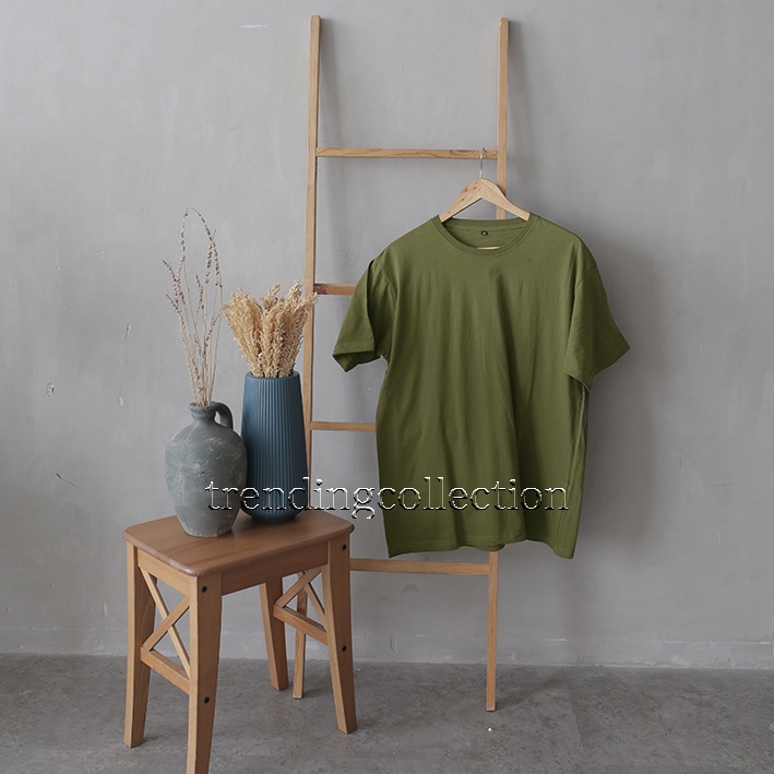 KAOS POLOS Soft Cotton Combed 30s Tangan Pendek-HIJAU ARMY