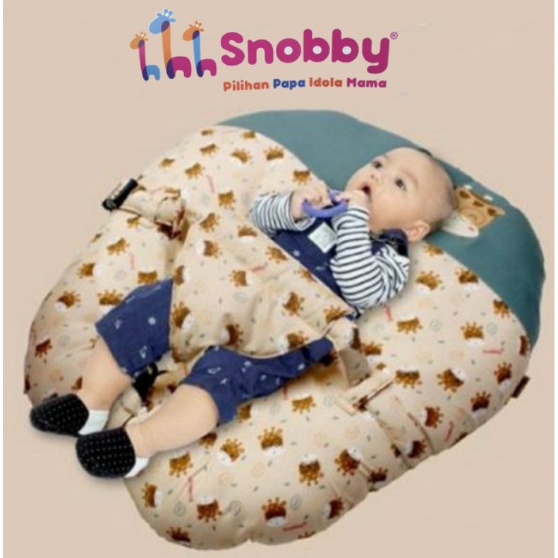 Snobby (3in1) Sofa Bayi Multifungsi + Sabuk + Bantal Dot Twiza Series | Sofa Bed Motif Twiza