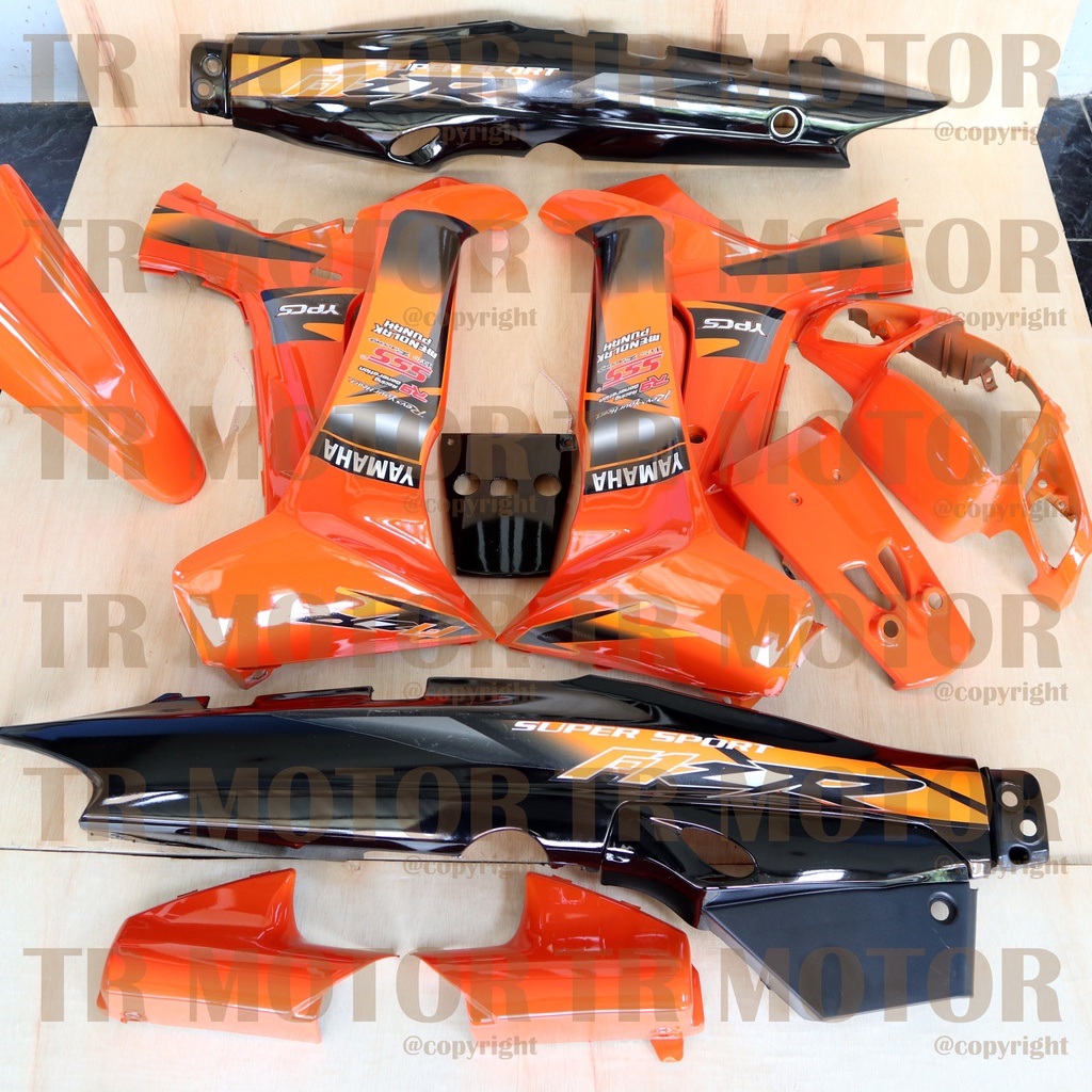 Cover Body Fizr F1zr Super Sport Orange Hitam Full Set Halus Cover Bodi Yamaha Fiz r