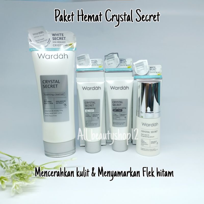 Wardah Crystal Secret Paket Hemat Skincare  | Mencerahkan &amp; Menyamarkan Flek Hitam |