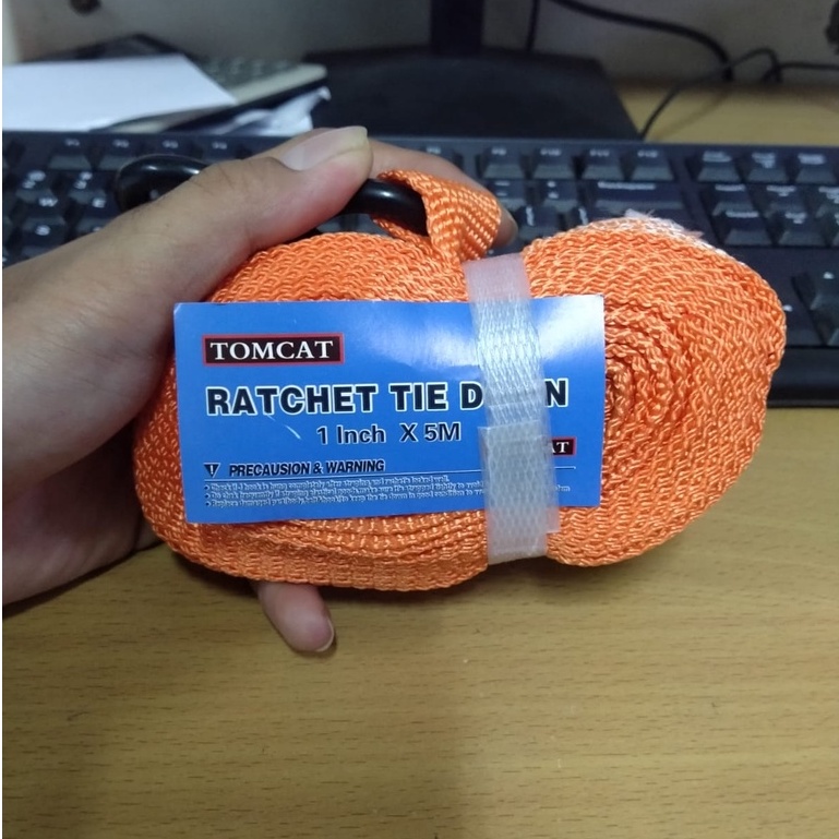 kualitas KUAT BOS Tali pengikat barang 1&quot; x 5m Rachet tie down TOMCAT