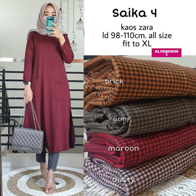 Saika Tunik 4 / Serla Tunic - Tunik Kaos Zara Premium LD100 / 191-5728