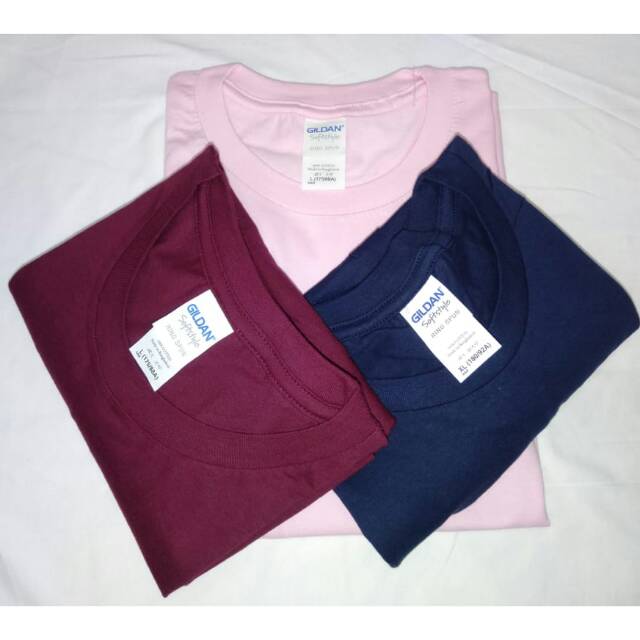 Ready Kaos  Gildan  Softstyle  Warna  Light Pink Navy Blue 