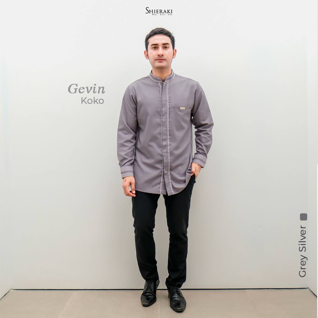 Gevin Koko by Shieraki - Baju Koko - Baju Muslim - Koko Dewasa - Koko Murah - Koko Lengan Pendek