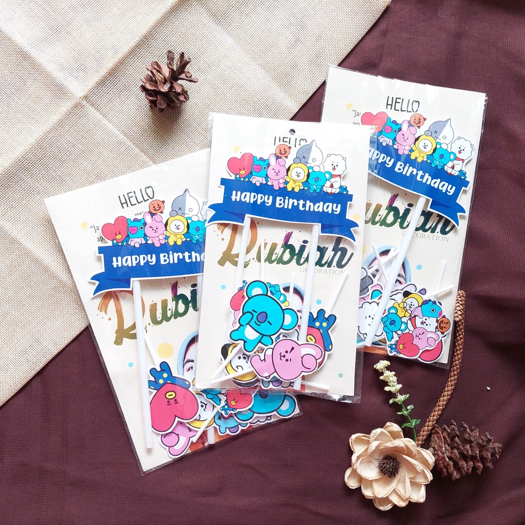 BT21 TOPPER CAKE / HIASAN KUE ULANG TAHUN