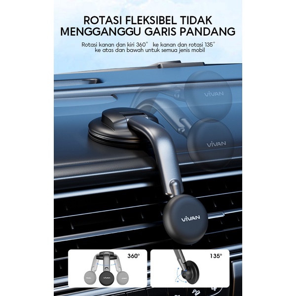 Holder Mobil Magnetic VIVAN Universal CHS13 Rotasi Fleksibel 360°