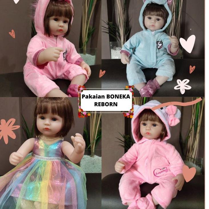 [KODE 6DLBW] Aksesoris Pakaian Baju Topi Sepatu Boneka Reborn 38 cm, 42 cm, 45 cm, 48 cm