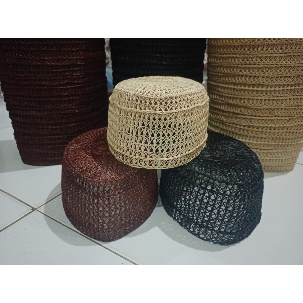 Peci Rotan Kalimantan / Peci Rotan / Peci Akar Rotan /Kopiah / songko / free packing kardus