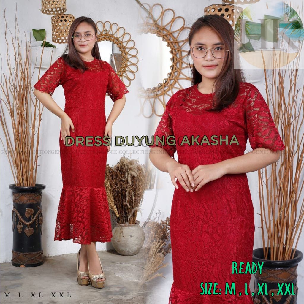 Dress Duyung Akasha Dress paskah MIDI Pesta Dress Brukat batik wanita modern 2022 kebaya kondangan g