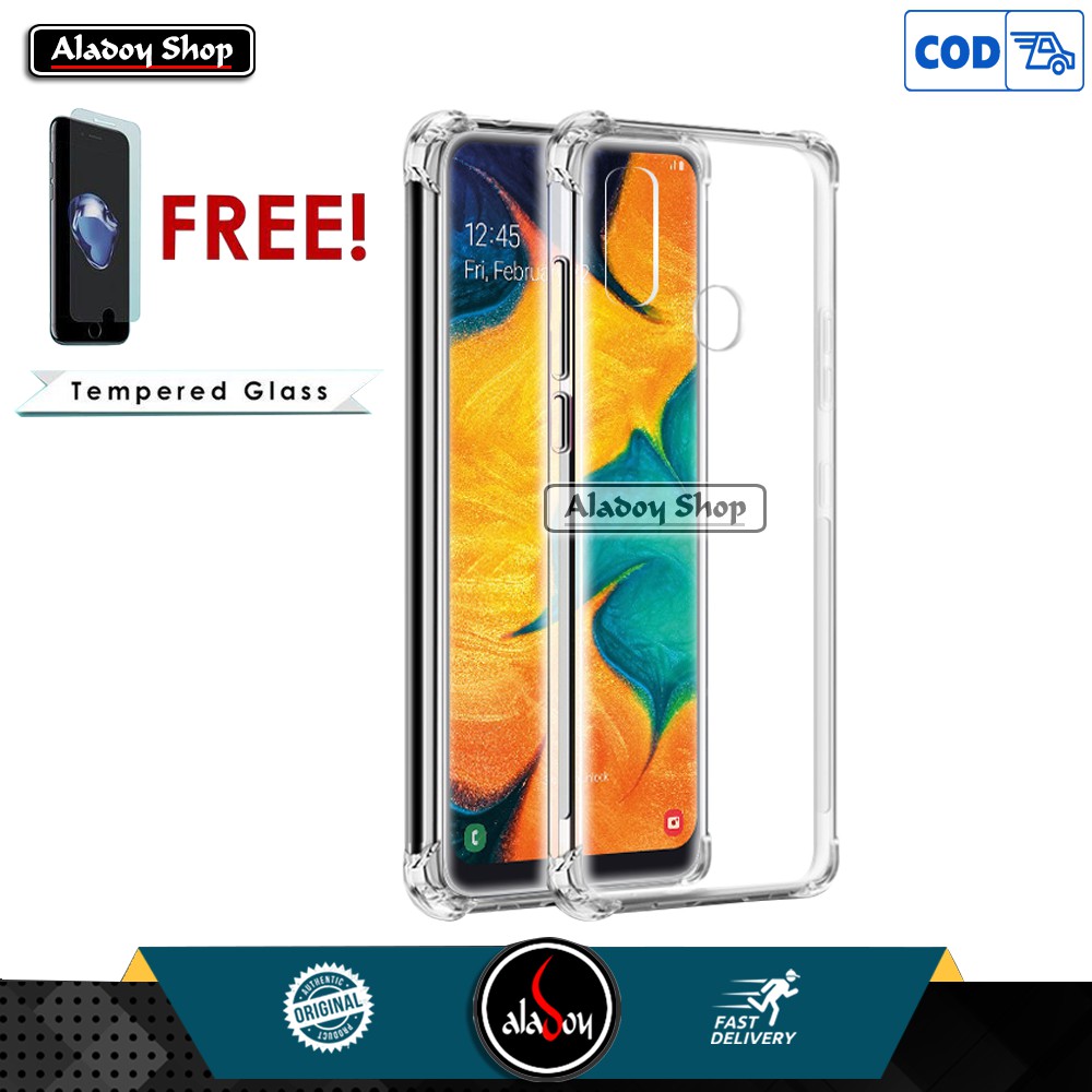 PROMO Case Free Tempered Glass Clear SAMSUNG A30 Anticrack Shockproof Premium Softcase