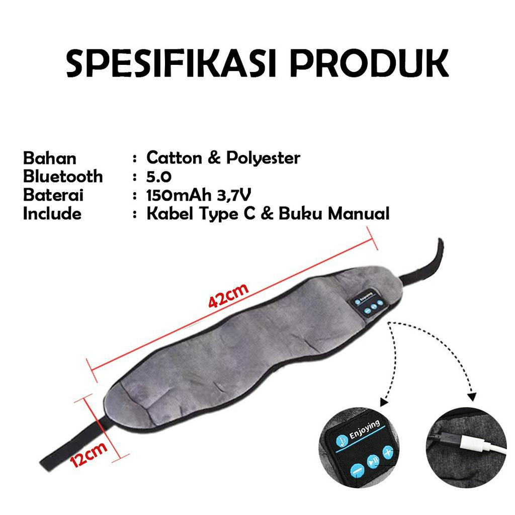 Penutup Mata Sleep Mask Bluetooth Tidur - YOSINOGAWA