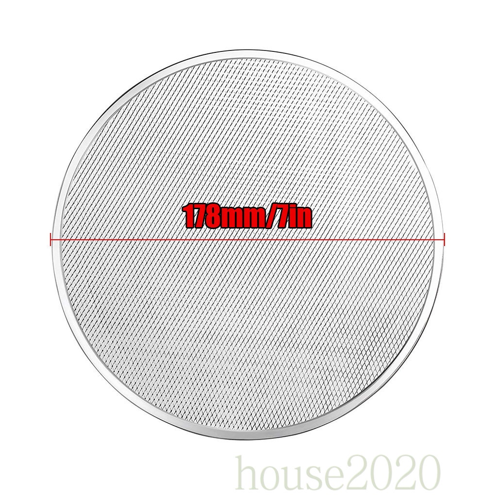 [HOUSE2020]Round Mesh Pizza Screen Baking Thin Crust Tray Mesh Aluminum Wire Pan Pizza Baking Tool, 7 inch