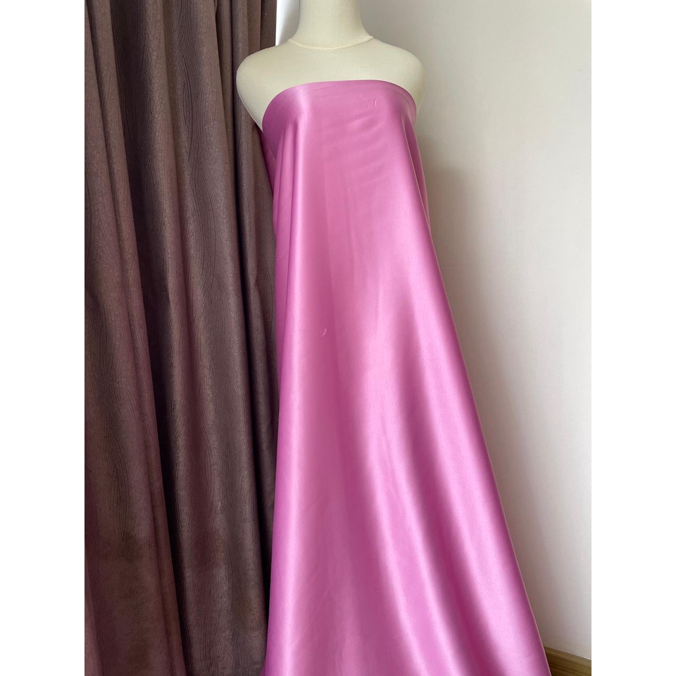 Bahan Kain Satin Velvet Premium Bisa untuk Bridesmaids Meteran Warna Raspberry