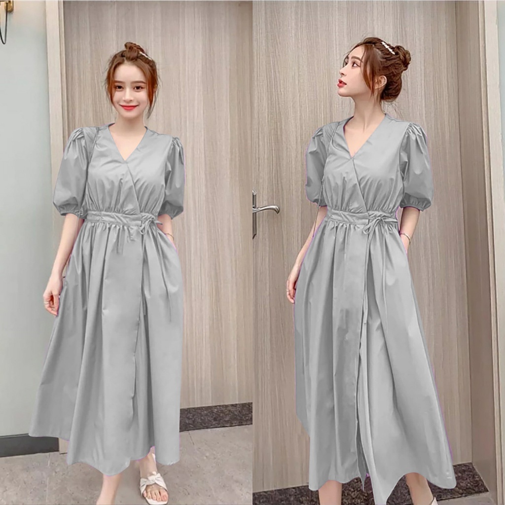 WSE390 - Dress Miyuki UK Fit L To XL LD 110 CM PJ 120 CM Mosscrepe Dress Wanita Tunik Wanita Atasan Wanita Dress Panjang PREMIUM QUALITY