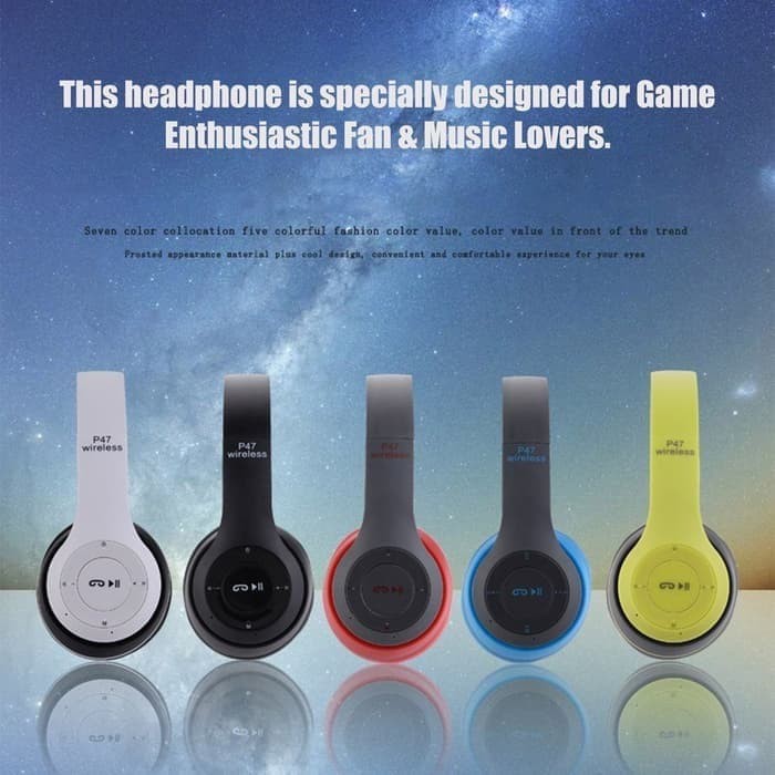 Headphone Bluetooth Bando DJ Wireless P47 Handsfree Headset  Bando Bluetooth