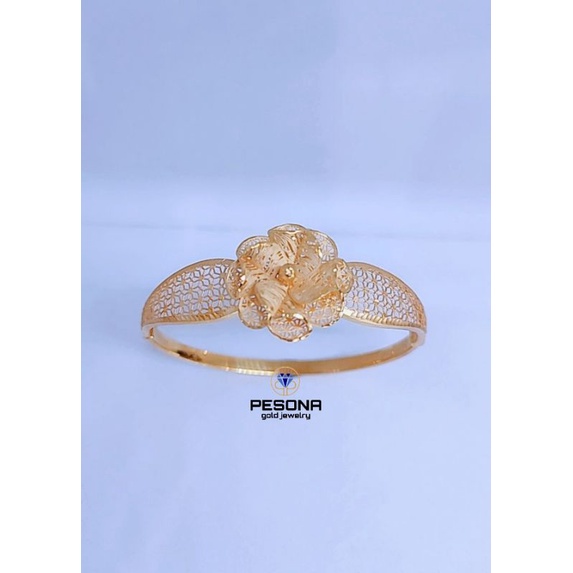 Gelang Kendari Model Bunga Emas 700%