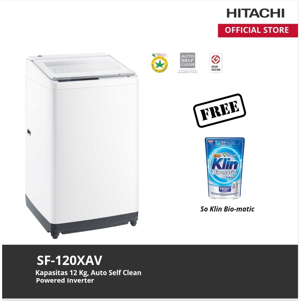 HITACHI MESIN CUCI  SF-105 XAV 10,5  Kg Top Loading