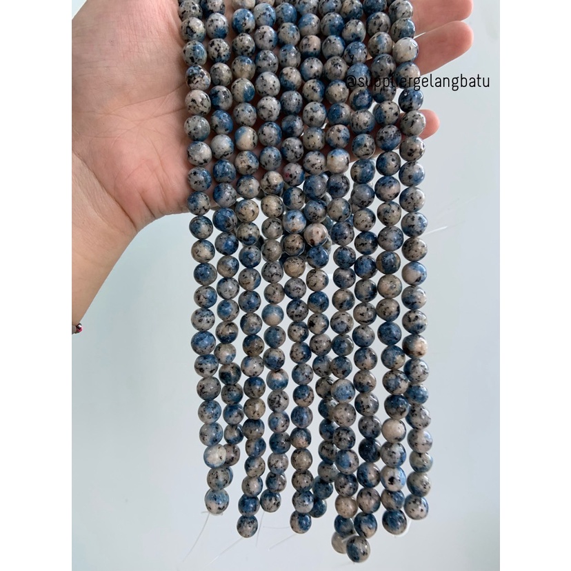 semi stone 10mm netstone putih biru akik bahan rangkai aksesoris lucu