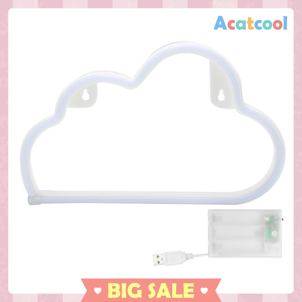 Cartoon Cloud Shaped Sign Neon Lights USB Battery Operated Art Hanging Lamp