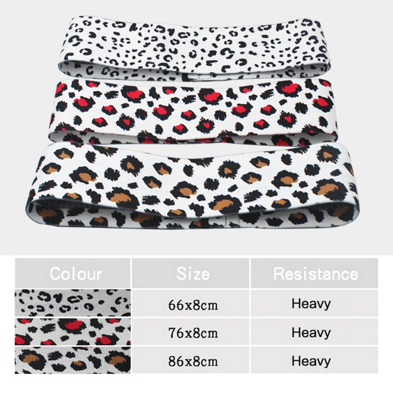 Matahari 3pcs/set Resistance Band Untuk Kaki Dan Pantat Leopard Hip Training Booty Band