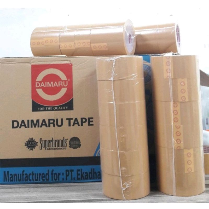 1 dus isi 72 pics Lakban Daimaru tebal OPP tape super Murah ready Bening / coklat Original Asli