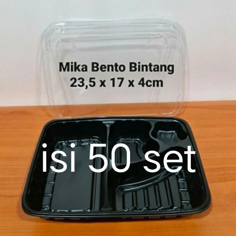 Mika Bento Skat 4/Tray Bento Bintang /Box Bento Isi 50set