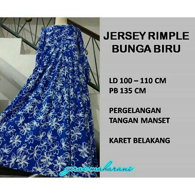 Gamis Jersey Rimple Motif Bunga