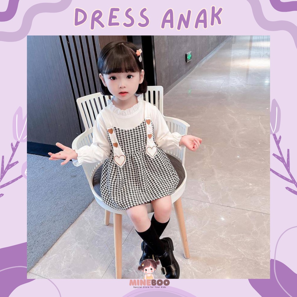 mineboo - DRESS LOVE ANNYEONG EBV  2 TAHUN | Bae Cha Dress Korean - Dres Pesta Fashion Gaun Baby Korea Style Import