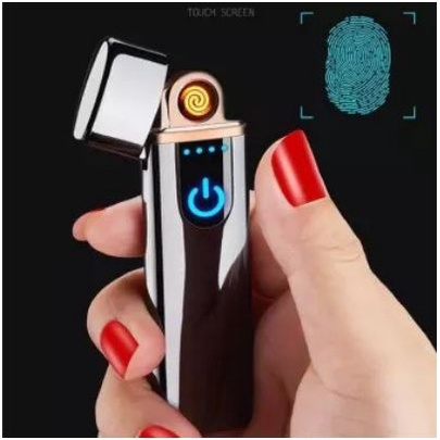 [ ABJ ] Korek Api Elektrik USB Touch / Fingerprint Korek Touch Sensor LED Screen Korek api Bara mancis korep api sidik jari