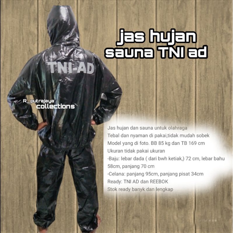 (COD)Baju sauna TNI AD Baju Olahraga Sauna TNI AD Jas Hujan Army