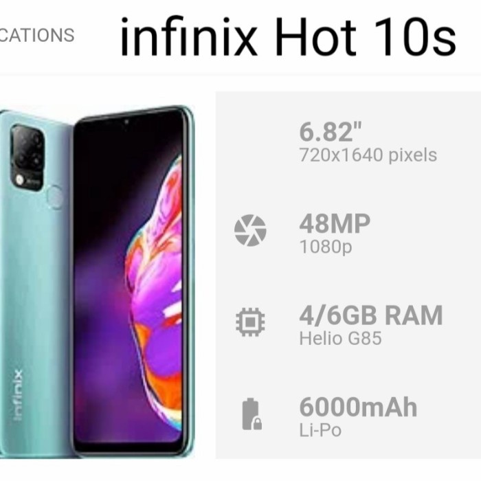 Tempered Glass Bening Infinix Hot 10S ( 6.82 INCHI ) 2021 - Temperedglass TG Screen Guard