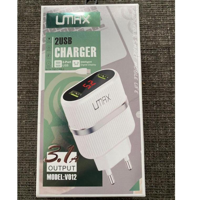 New Product |
GnK Cas Charger UMAX V012 3.1A LCD INDIKATOR 2 PORT USB OUTPUT Kabel Micro Type C |Pal