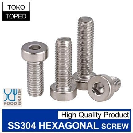 AN SS304 Hexagonal Head Screw | Food Grade | hex socket l baut mur screws