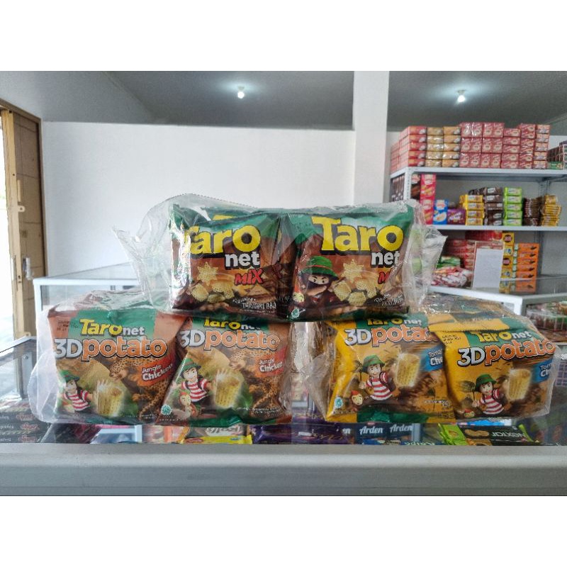 

Taro net renceng 17 gr isi 10 pcs rasa: jungle chicken/tornado cheese/teriyaki bbq