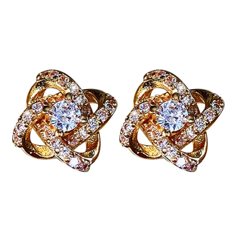 Anting Tusuk Gantung Hias Cubic Zirconia Untuk Pengantin Wanita