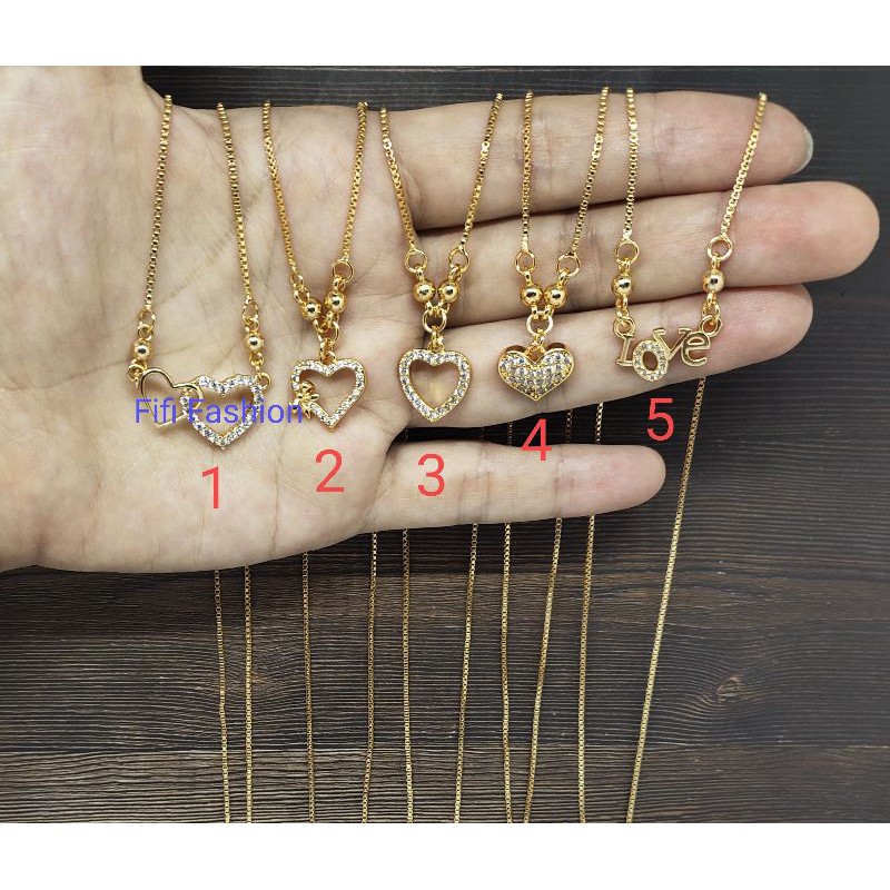 Fifi Fashion Kalung Koye Luve Model Perhiasan Lapis emas 1 28#