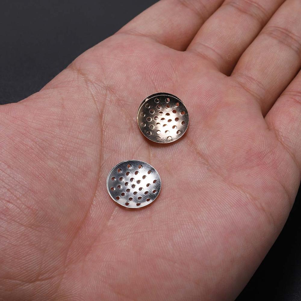 50pcs/lot 14-25mm Brooch Base Brooches Bouquet Beading Back Holes Pad Cabochon Base Tray Setting For DIY Jewelry Making Supplies