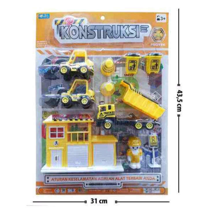 Mainan Mobil Konstruksi Truk Set BESAR / Mainan Anak Mobil Truck Konstruksi Set MURAH