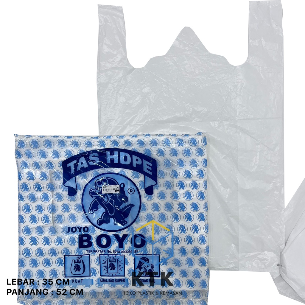 Kantong Kresek Putih Boyo Biru 35x52 / Tas Plastik Ukuran 35 HD Murah