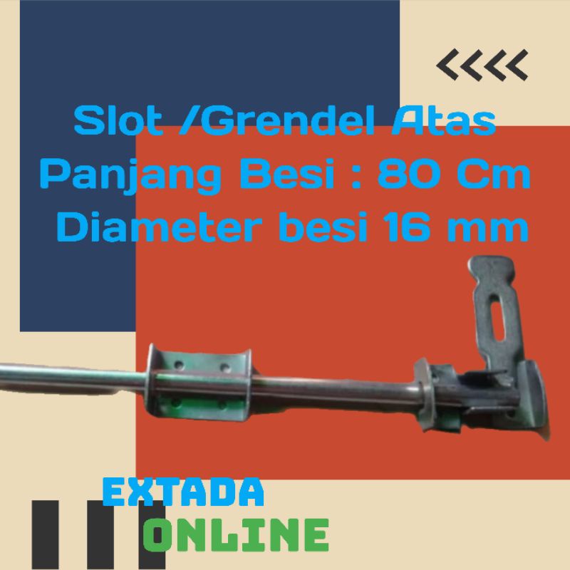 grendel slot pintu pagar Panjang 80cm ornamen pagar besi
